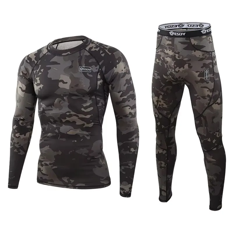 Winter Top Quality New Thermal Underwear Men Underwear Sets Compression Fleece Sweat Quick Drying Thermo Underwear Men Clothing