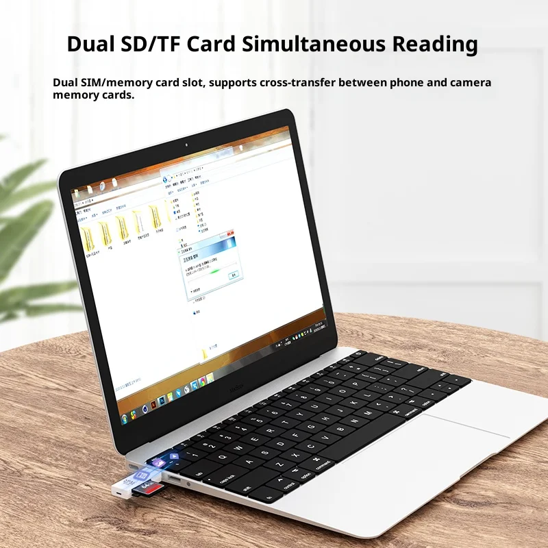 2-in-1 Multi Functional  USB 2.0 Card ReaderMicro SD TFMemoryCardReaderUSBFlashDrive CardreaderAdapter For PCLaptops Accessories