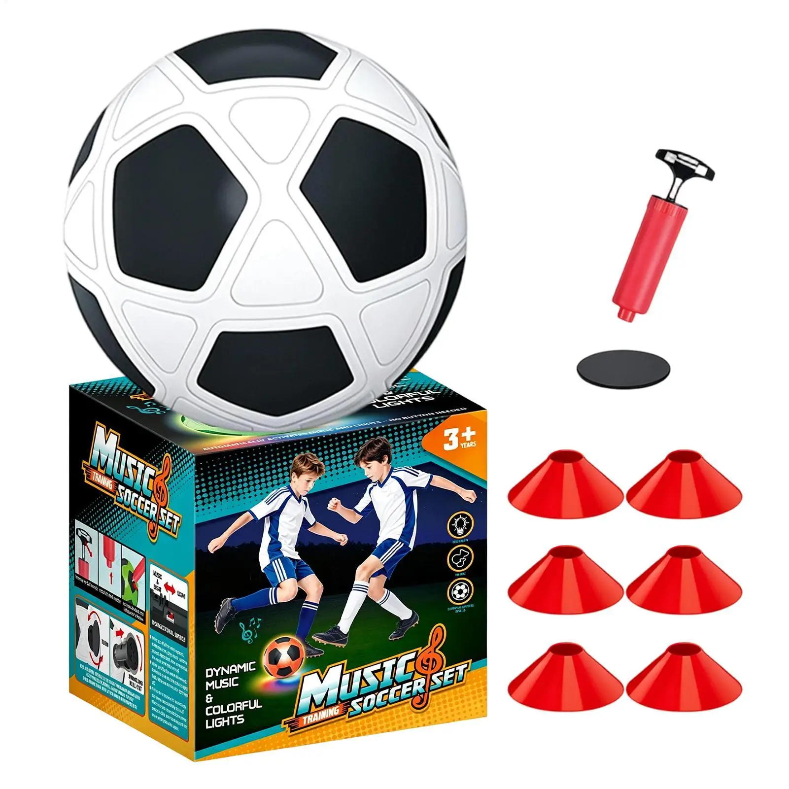 Light up Soccer Ball Interactive Professional Backyard Outdoor Music Game Light up Soccer Ball Kids for Backyard Sports Birthday