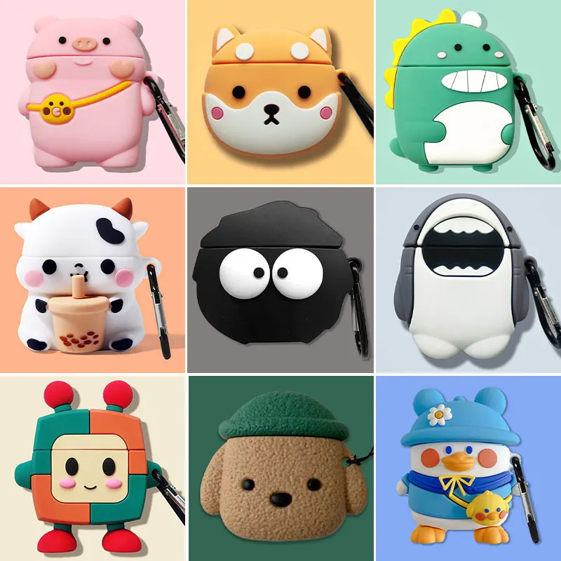 3D Cute Cartoon Anime Earphone Case For Lenovo LP40 Pro LP40S TWS Wireless Headphone Box Soft Silicone Earbuds Protective Cover