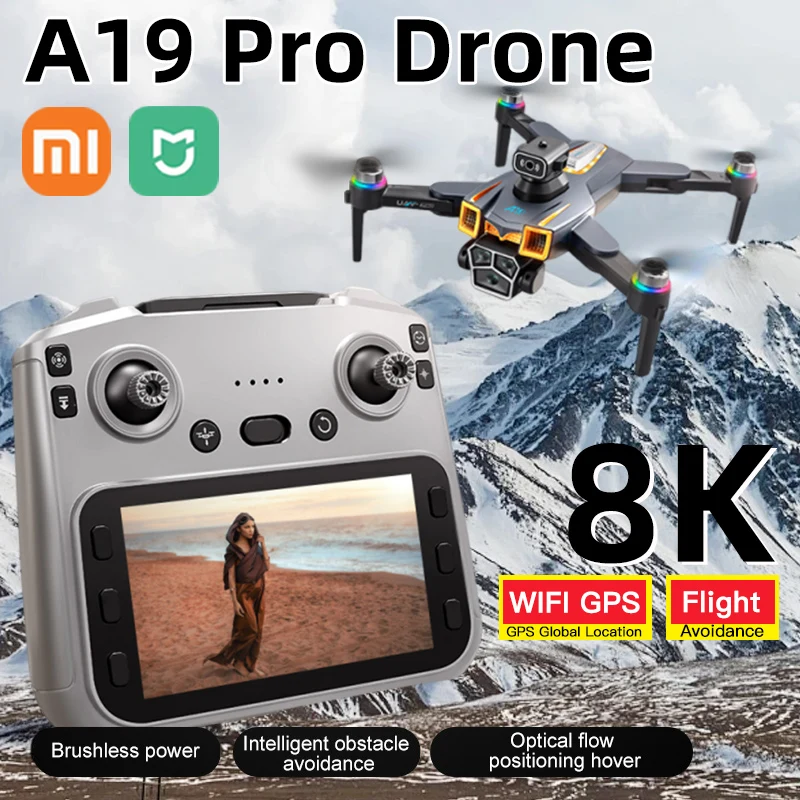 

Xiaomi A19 Pro Drones 5G Professinal 8K Camera 360°Angle Optical Flow Localization GPS Brushless Motor RC Quadcopter Toys Gifts