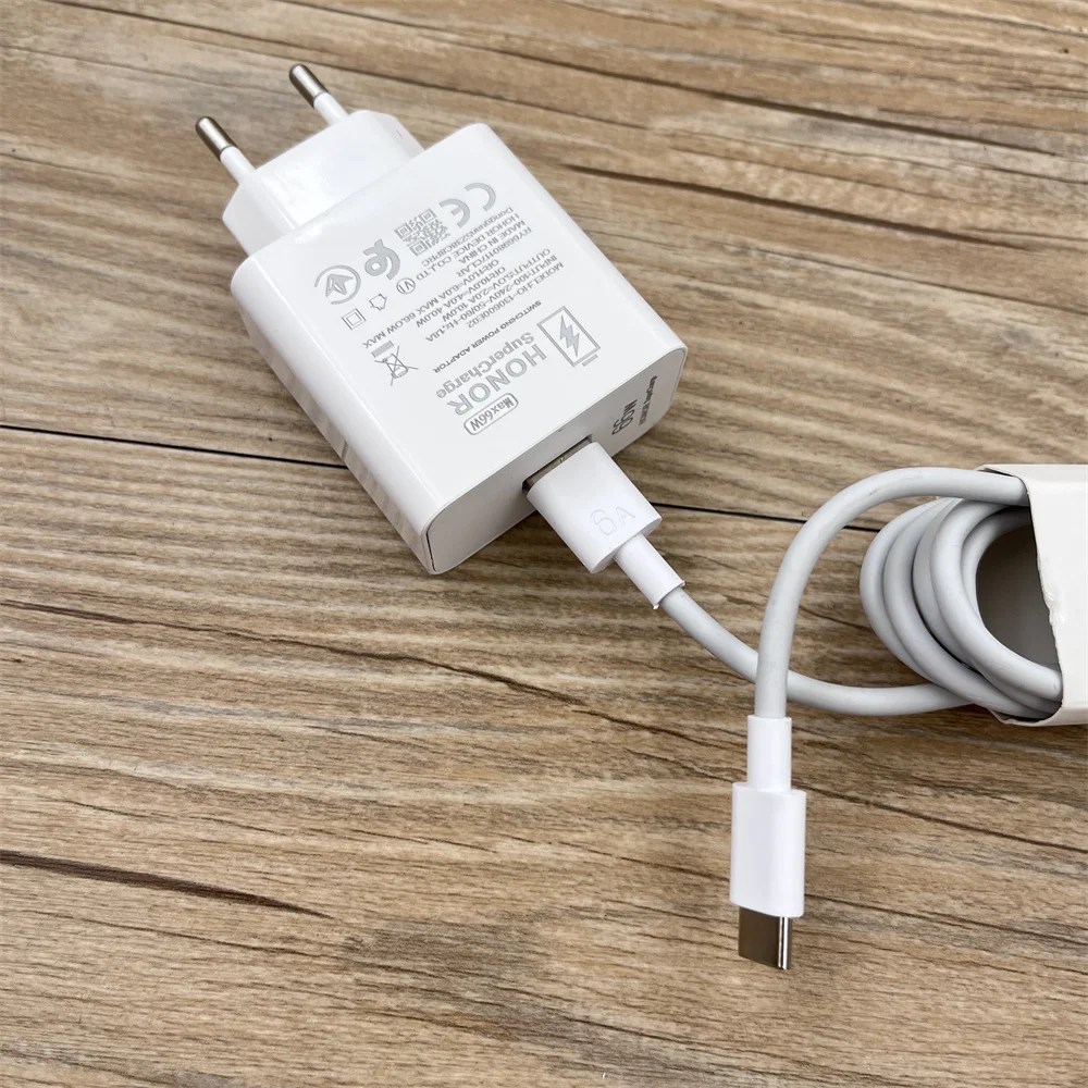 Honor – chargeur rapide d'origine 66W, adaptateur d'alimentation ue, câble USB Type C 6A pour Honor 400 300 Pro X60 Magic 8 7 6 5 4 Lite