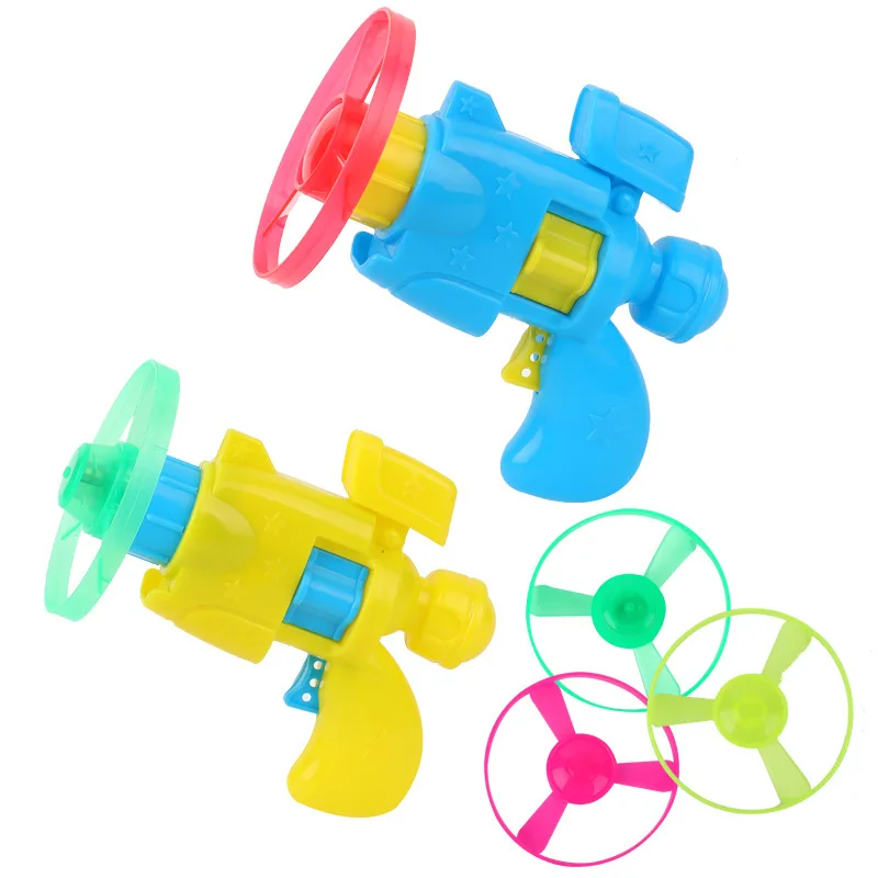 Flying Saucer Disc Launcher Toys Set With 1 Flying Saucer Gun 5 Spinning Disks Indoor Outdoor Game Sports Toys For Kids