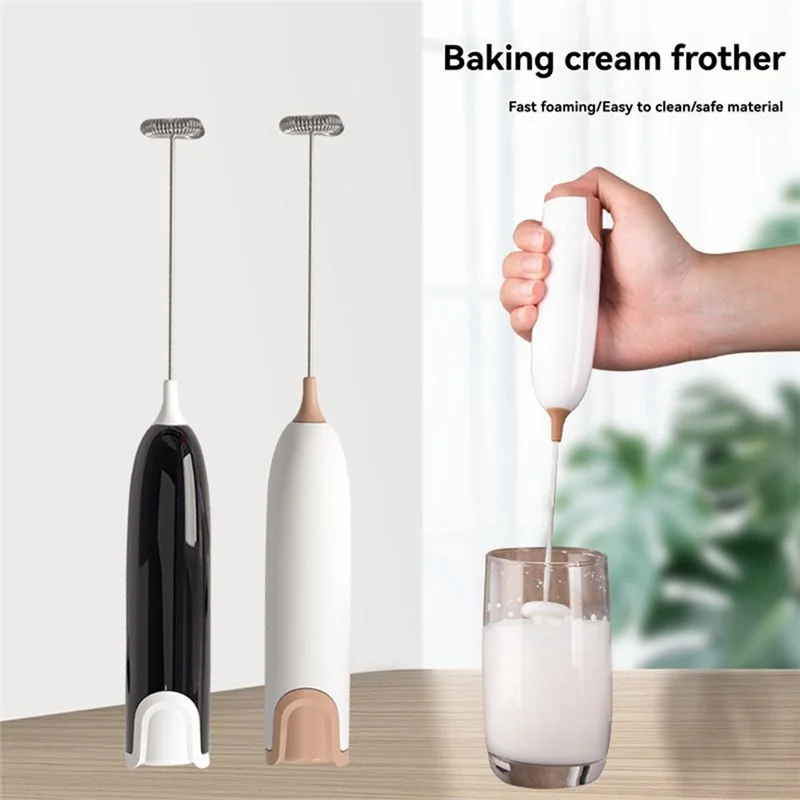 A01V-ไฟฟ้ามือถือสแตนเลสเครื่องปั่นนม Frother ไข่ Beater แห้งเซลล์กาแฟกวน Stick