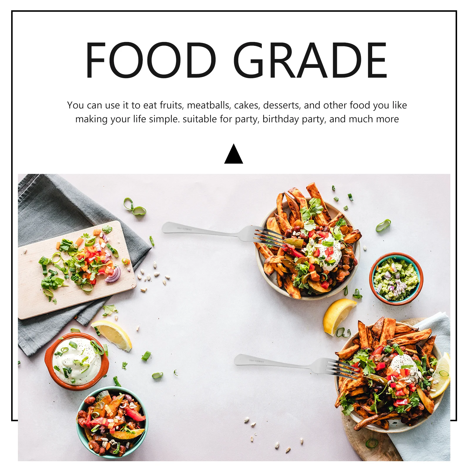 3 قطعة شوكة فاكهة من الفولاذ المقاوم للصدأ مقاومة للاهتراء شوكة صغيرة لكركة الحلوى المقبلات سلطة حفلة عيد ميلاد بار