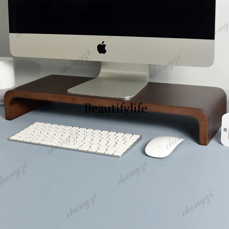 Solid wood, raised frame, office desktop storage rack, base, raised bracket