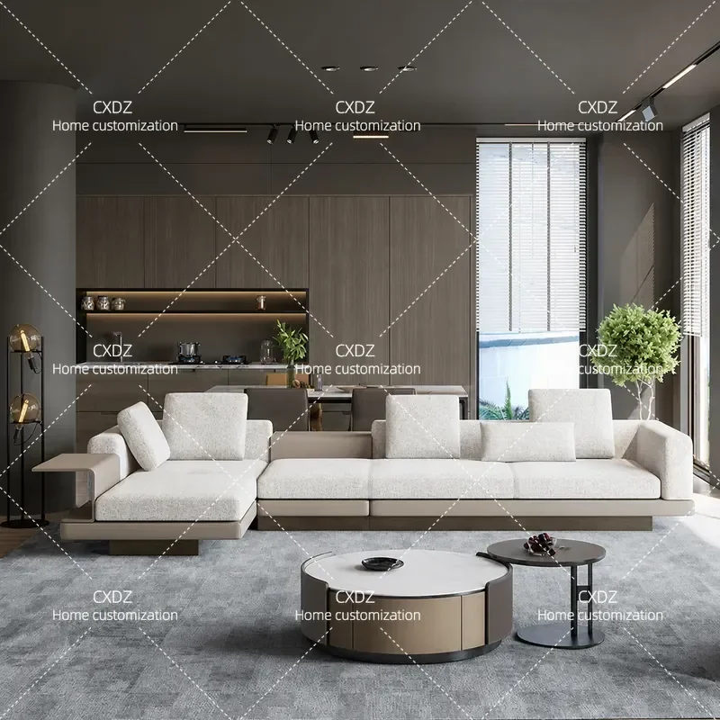 Modern Minimalist Cotton Linen Fabric Sofa Set for Living Room Apartment Furniture