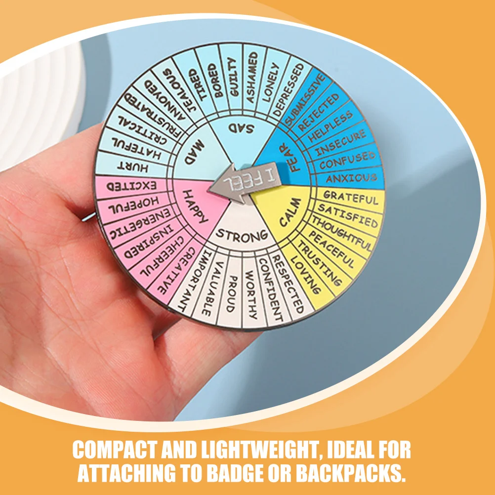 

Feeling Wheel Emotion Metal Badge Durable Alloy Decoration Portable Feeling Wheel Accessory Metal Decoration