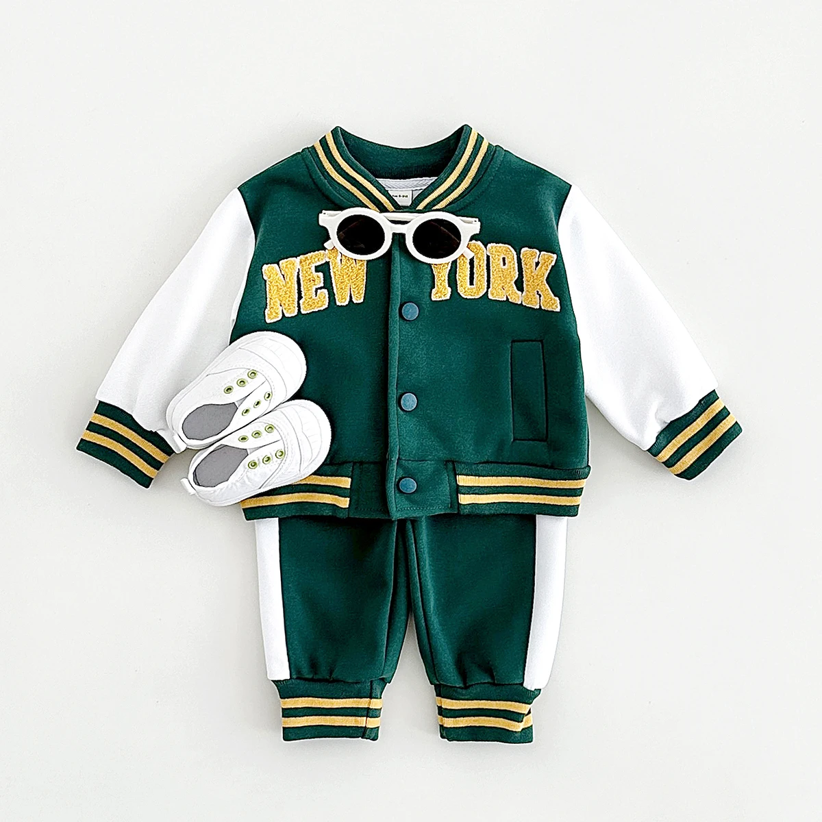 Baby Boy Jacket Autumn Winter Newborns Baby Sets Thick Outerwear New York Baseball Uniform Jacket Warm Infant Girls Clothes Coat