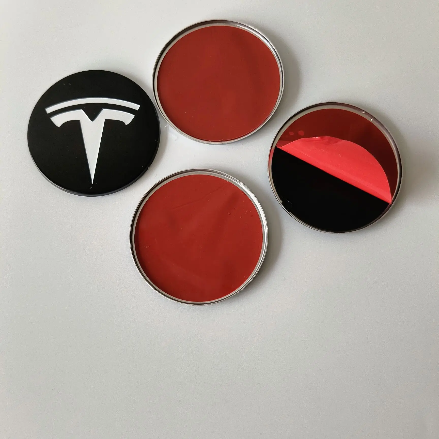 4er-Set 8er-Set 56mm Aufkleberkappen für Tesla Model 3Y S Radnabenkappen Emblem Abzeichen Aufkleber Zubehör Auto-Styling Dekorationen