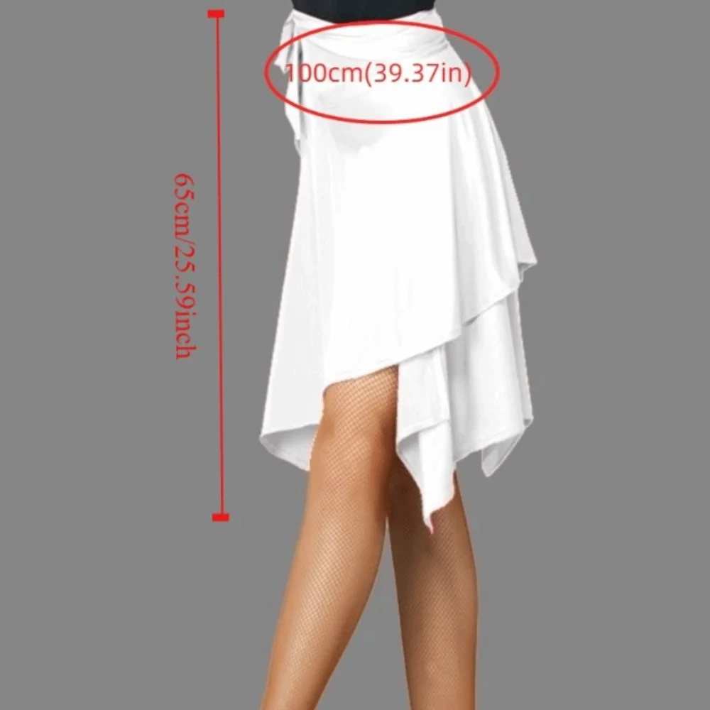 Effen Kleur Latin Dans Skate Rok Hip Lace Up Wrap Sjaal Danskleding Dans Accessoires Jurk Driehoek Dans Rok Prestaties