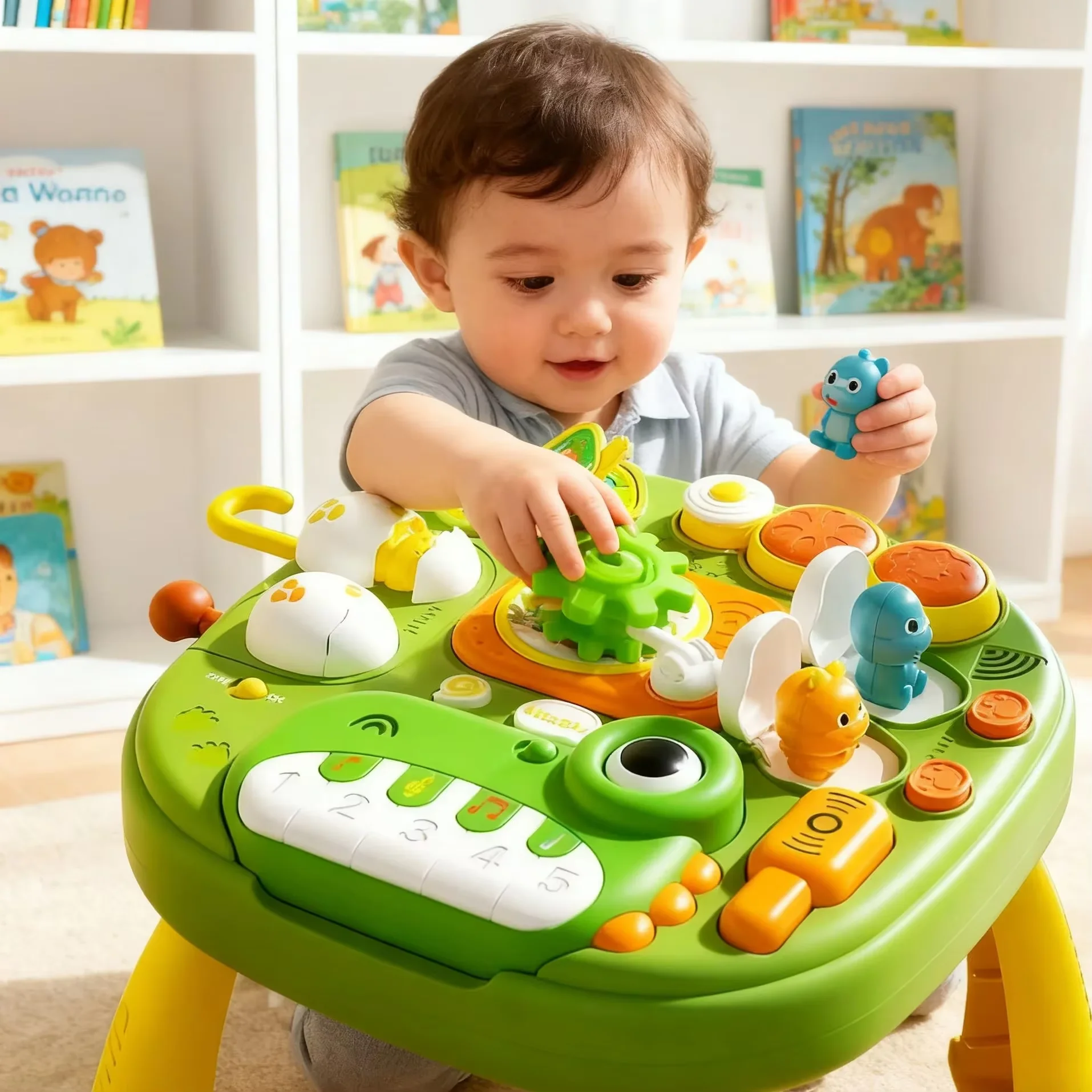 Music Table Baby Toys Multi-Functional Educational Toy Dinosaur Music Learning Table Toy Musical Instrument for Toddlers Gifts