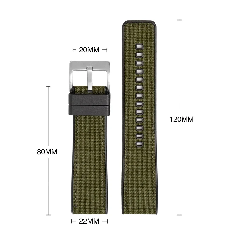 Canvas Silicone Strap 20mm 22mm 24mm for Seiko Diving Waterproof Rubber Nylon Quick Release Watch Band for Swatch X Blancpain