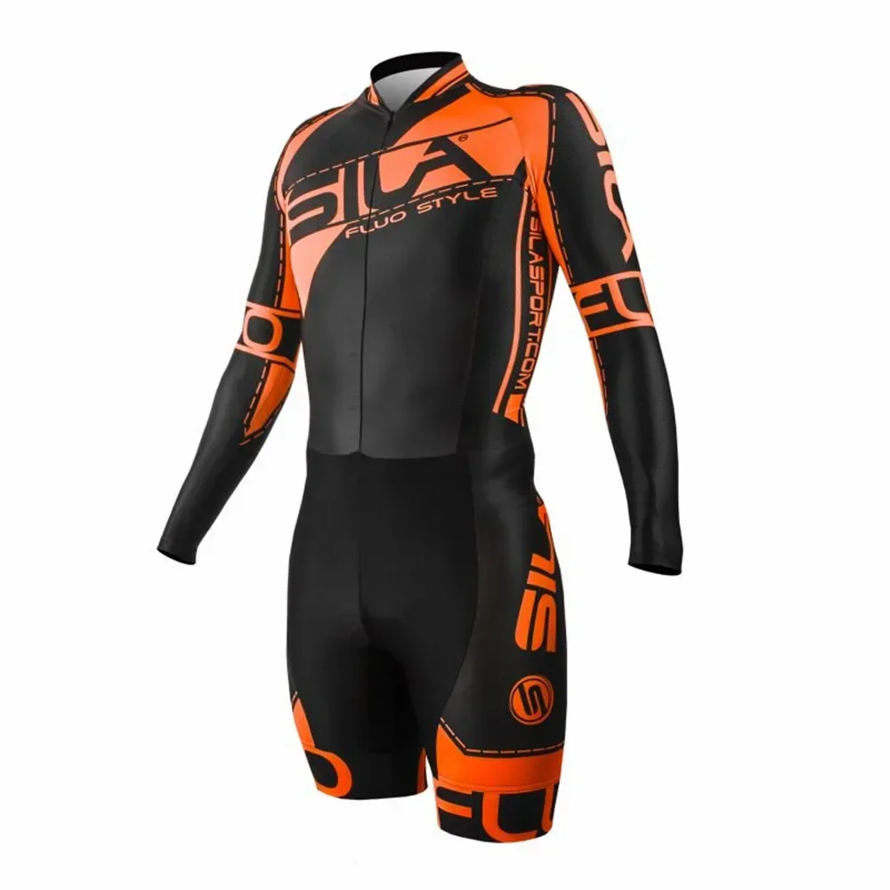 Sila Long Sleeve Triathlon Cycling Skinsuit Inline Skate Clothing Jumpsuit Ropa Ciclismo Triathlon Mtb Long-distance Skinsuit