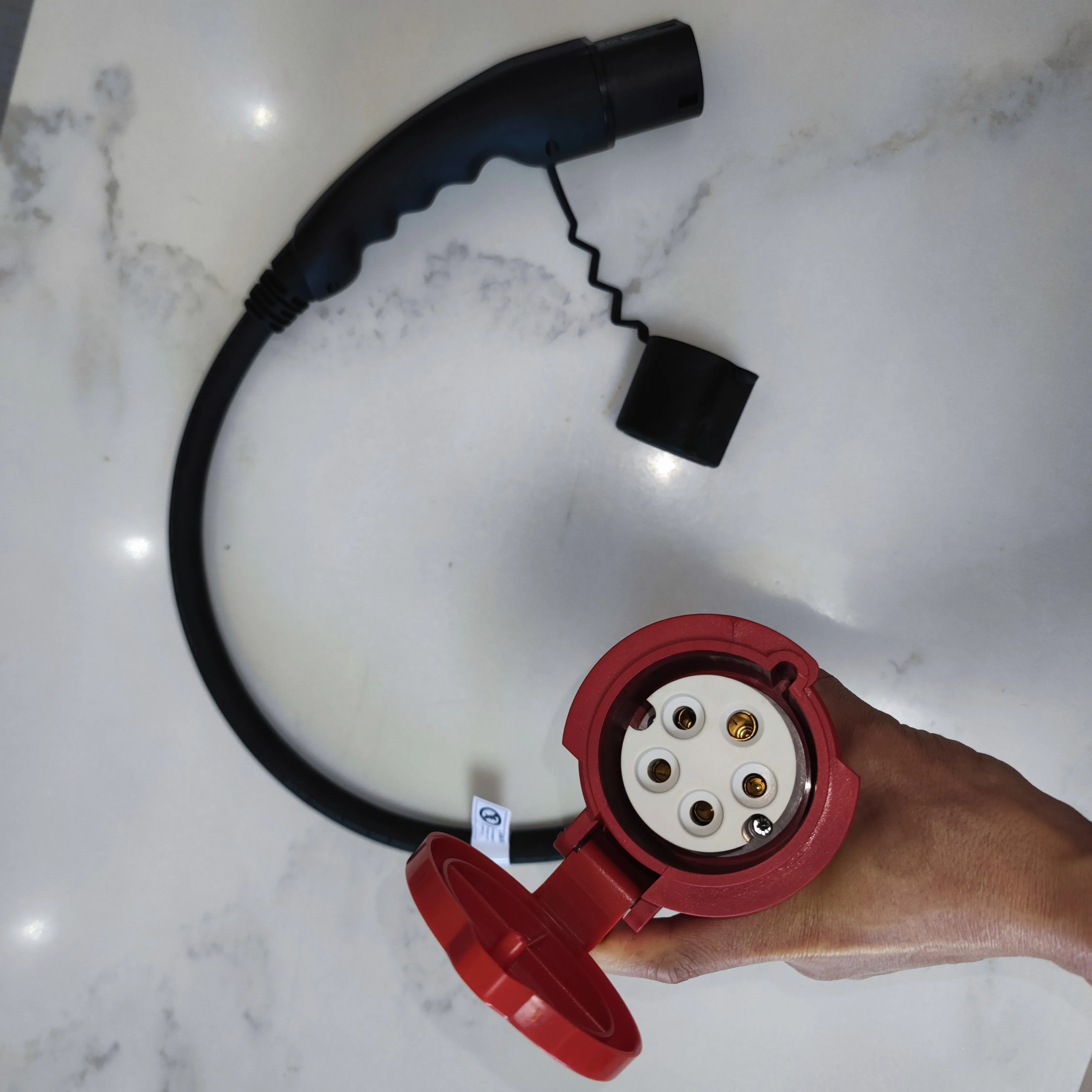 EV Connector 32A  Three phase Type 2 Male Plug to CEE socket EV Charging Adapter For Portable EV Charger