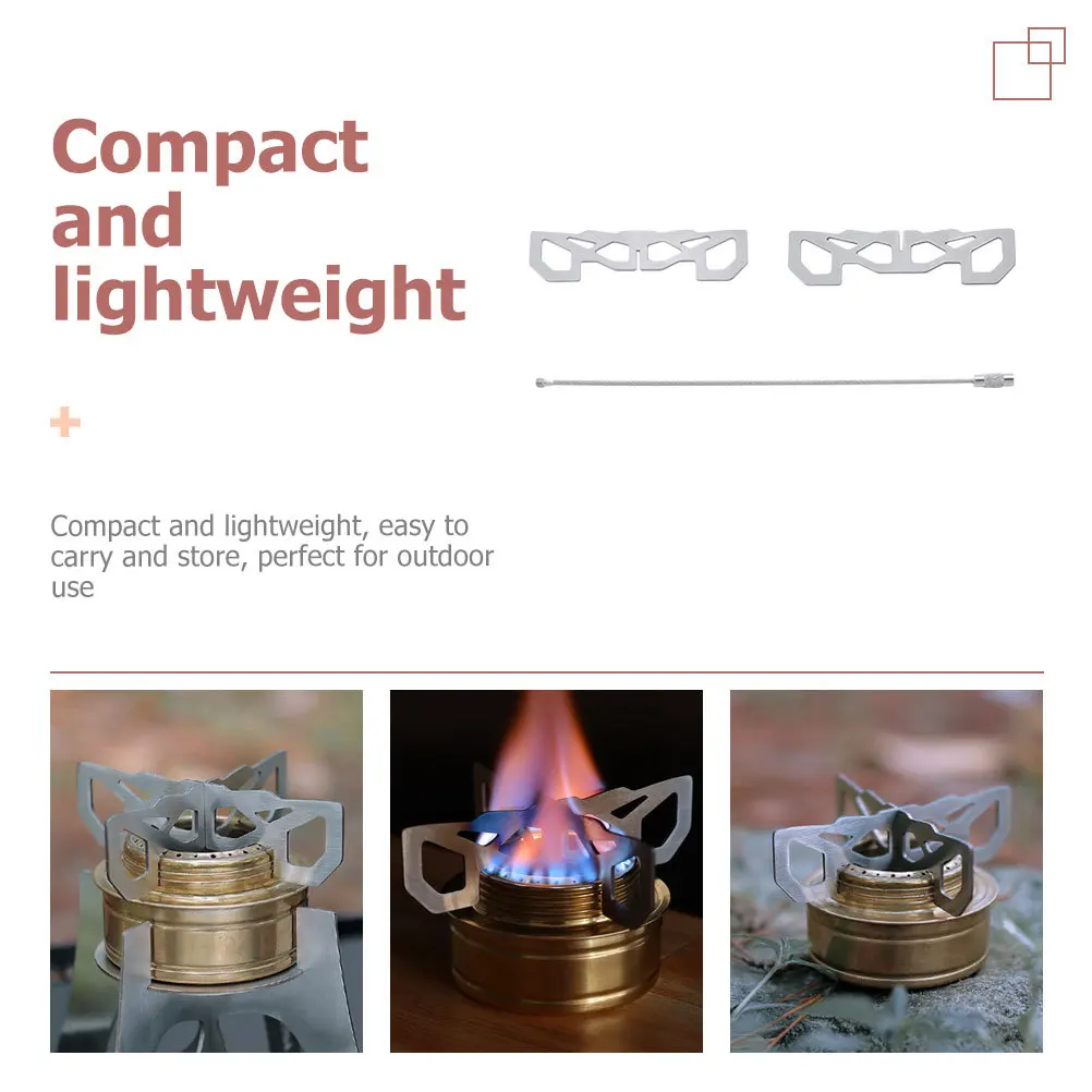 1 مجموعة الفولاذ المقاوم للصدأ موقد حامل في الهواء الطلق دائم دعم قوس التخييم الطبخ والعتاد المحمولة شواء رف موقد الوقوف
