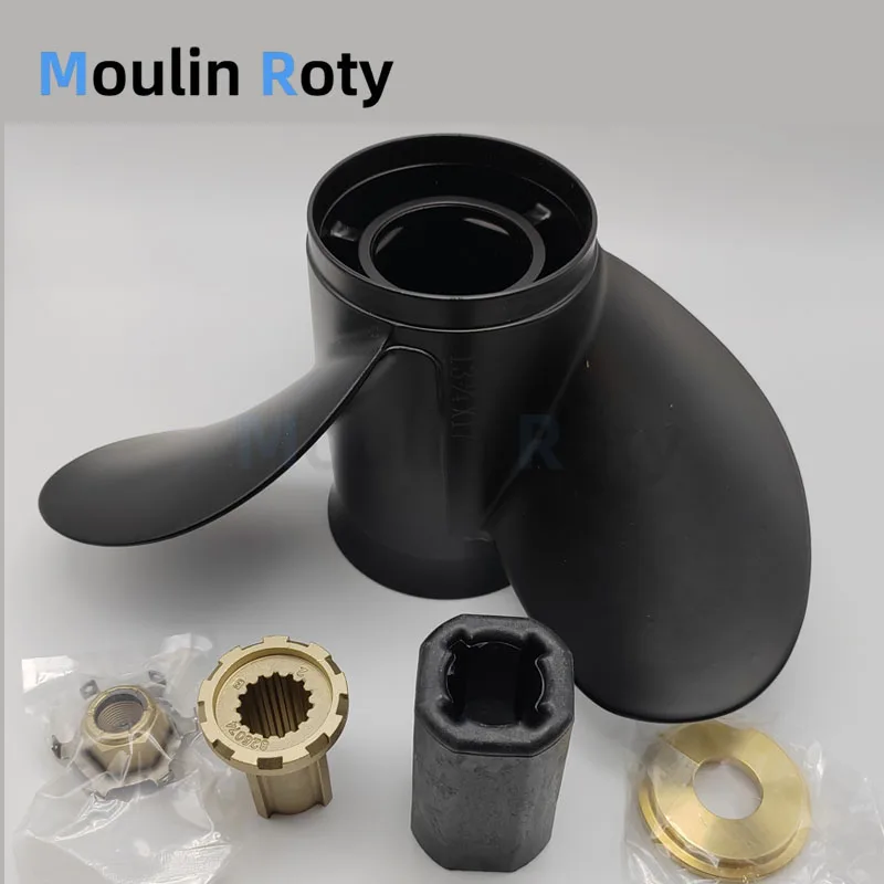 13 1/4 X17 |   48-77344A45 Upgraded Aluminum Outboard Propeller (Hub Kit Included) for Mercury Motor 60 75 90 100 115 Hp, 15 Spline.