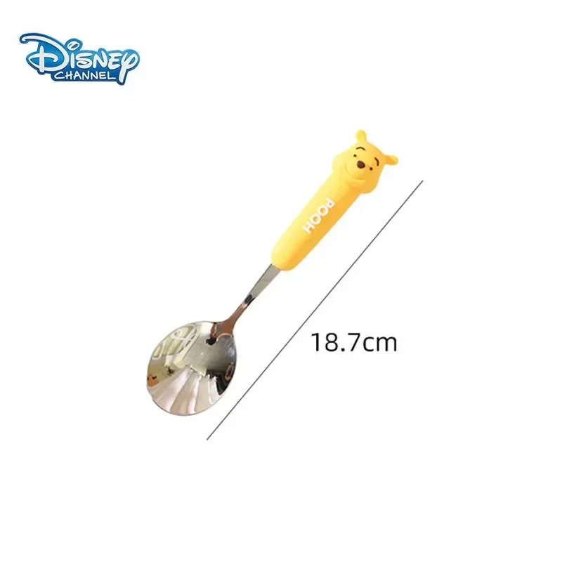 Disney Winnie the Pooh Spoon Fork Kids Tableware Cartoon Kawaii Soup Coffee Spoon Cake Fruit Fork Child Stainless Steel Cutlery