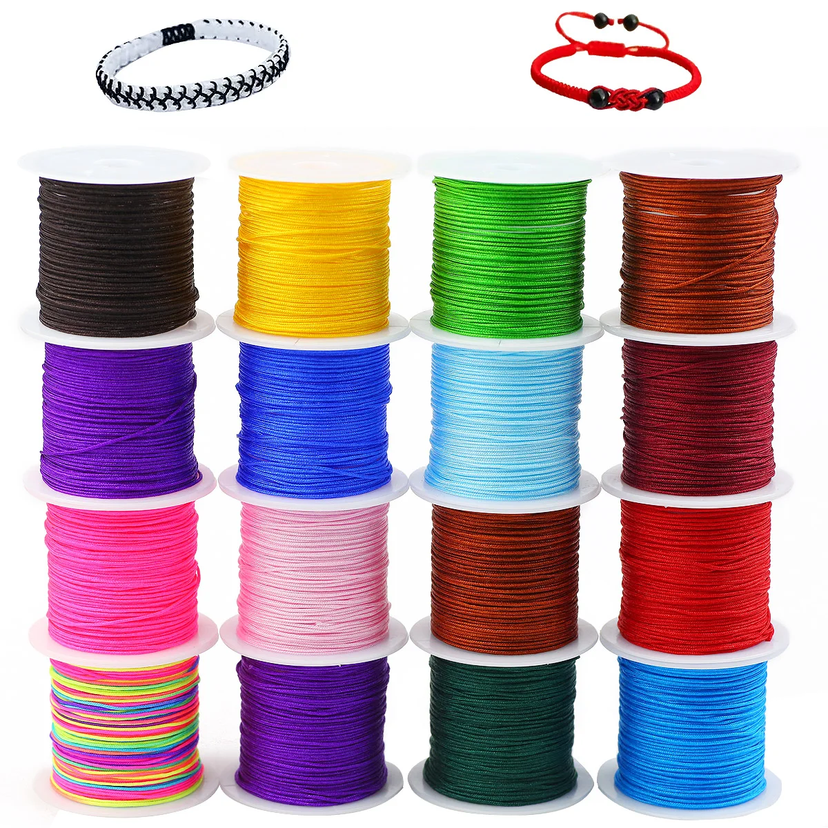 20 Rolls Nylon Cord For Jewelry Making Chinese Knotting Bracelet Thread Non-Elastic Beading Rope For DIY Crafts Braided Necklace