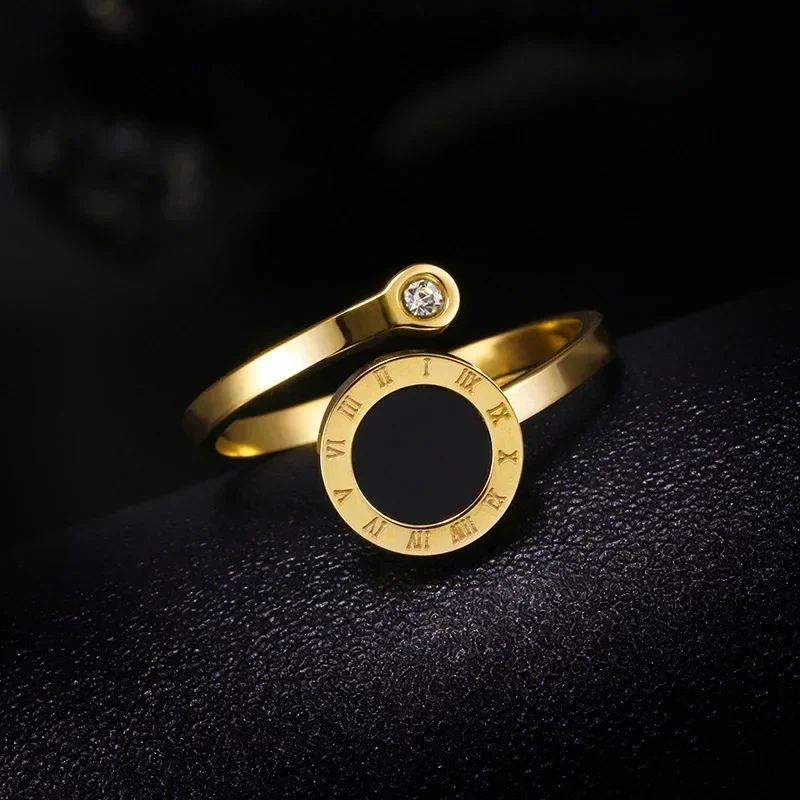 Luxury Roman Letter Engagement Rings for Women - Elegant Jewelry for Halloween, Weddings, and Special Occasions