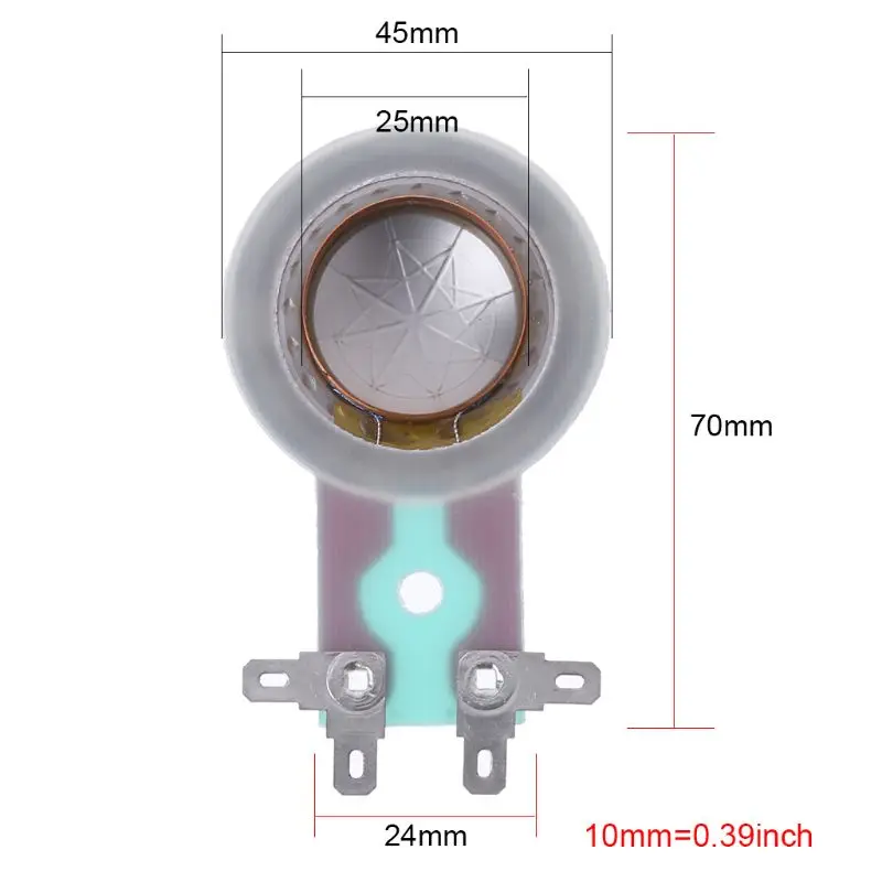 ラウンドスピーカー高音コイルホーンチタンフィルム銅クラッドアルミニウムダイヤフラム 8OHM インピーダンスツイーターボイスコイルロングラスト