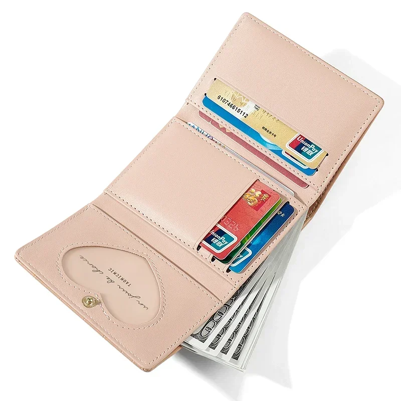 Nuevo monedero pequeño corto y bonito, tarjetero triple, bolsas para dinero, bolso para estudiante y niña, billeteras de oso para mujer islav