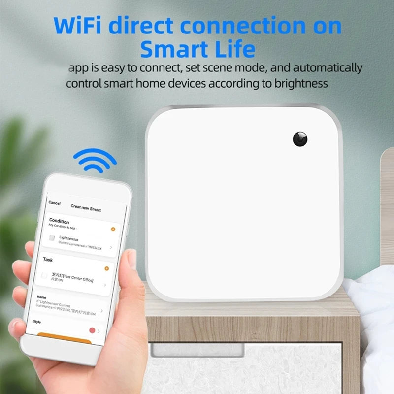 Tuya Wifi Smart Light Sensor Battery Powered Smart Home Light Smart Detector Curtain Automation Controler