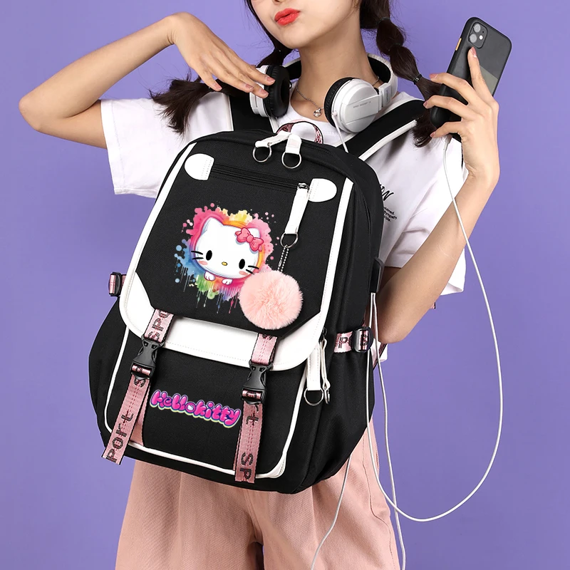 Hello Kitty Backpack for Student Back To School Bag for Girl Boy Children Schoolbag Kids Teenager Bookbag Women Anime Rucksack