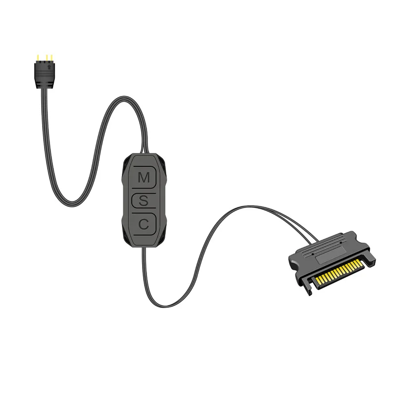 وحدة تحكم ARGB 5V3 دبوس إلى مصباح LED لإمداد الطاقة sata مع زر التحكم عن بعد وحدة تحكم صغيرة متزامنة Shenguang #5