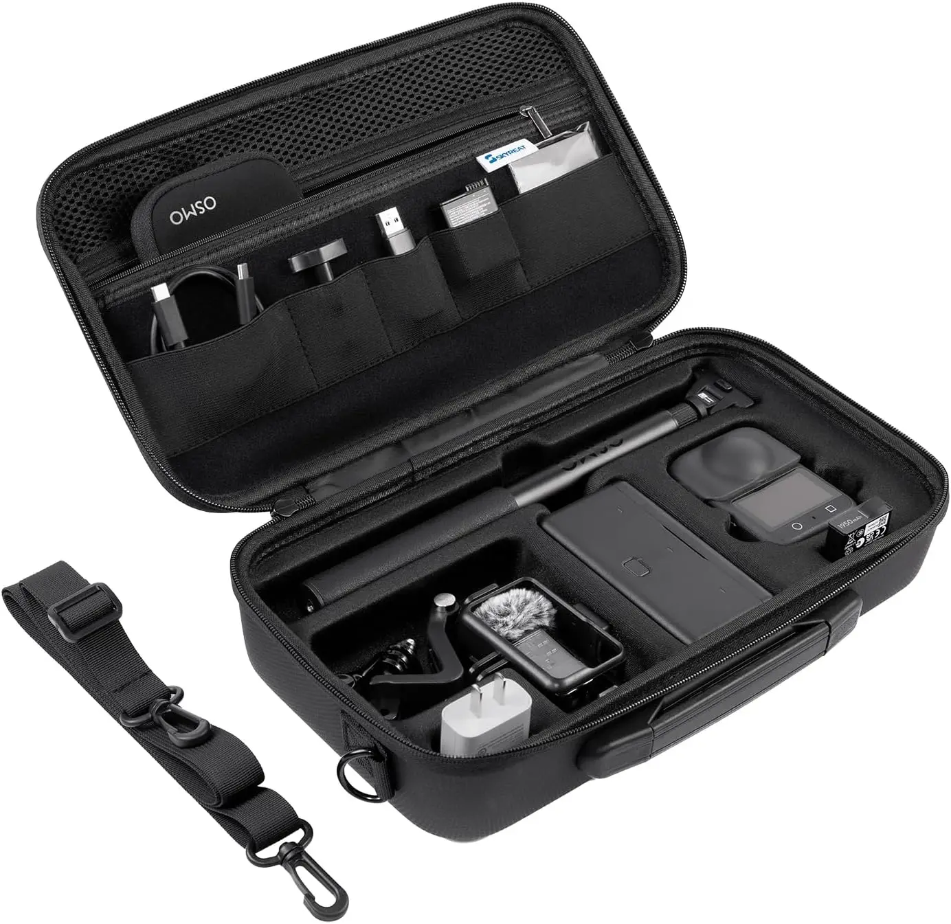 حافظة Osmo 360، حقيبة كتف محمولة للتخزين من جلد البولي يوريثان لملحقات كاميرا الحركة DJI OSMO 360 #1