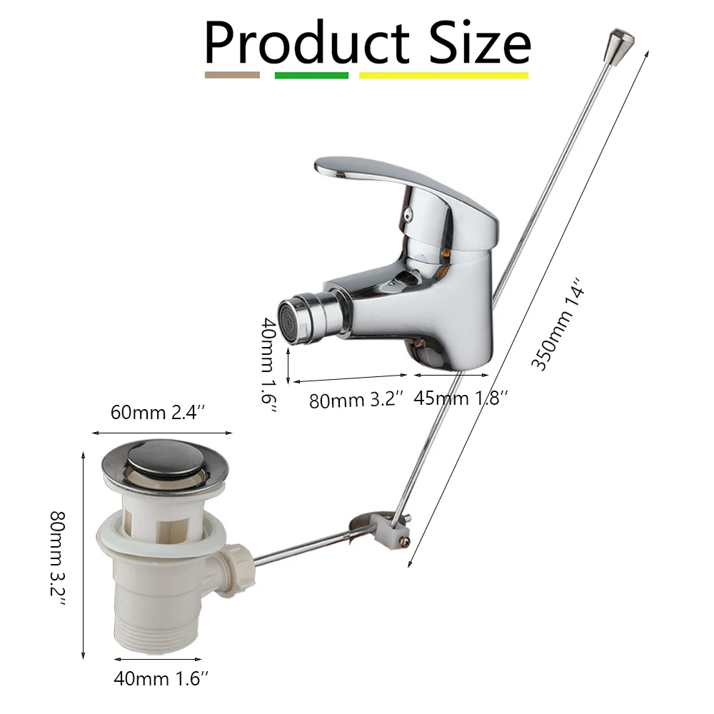 ZAPPO Bathroom Bidet Faucet 360 Swivel Spout Bathroom Sink Faucet with Drain Deck Mounted Hot Cold Water Mixer Tap