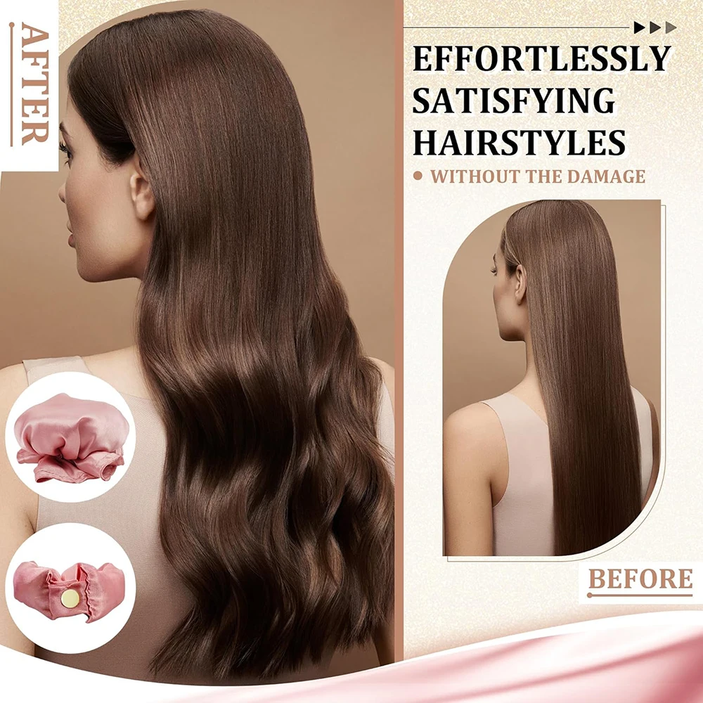 مجموعة مكونة من 6 قطع من أدوات تجعيد الشعر بدون حرارة، مجموعة تجعيد الشعر بدون حرارة من الساتان، عصابة رأس لتجعيد الشعر بدون حرارة، عصابة رأس لتجعيد الليل #2