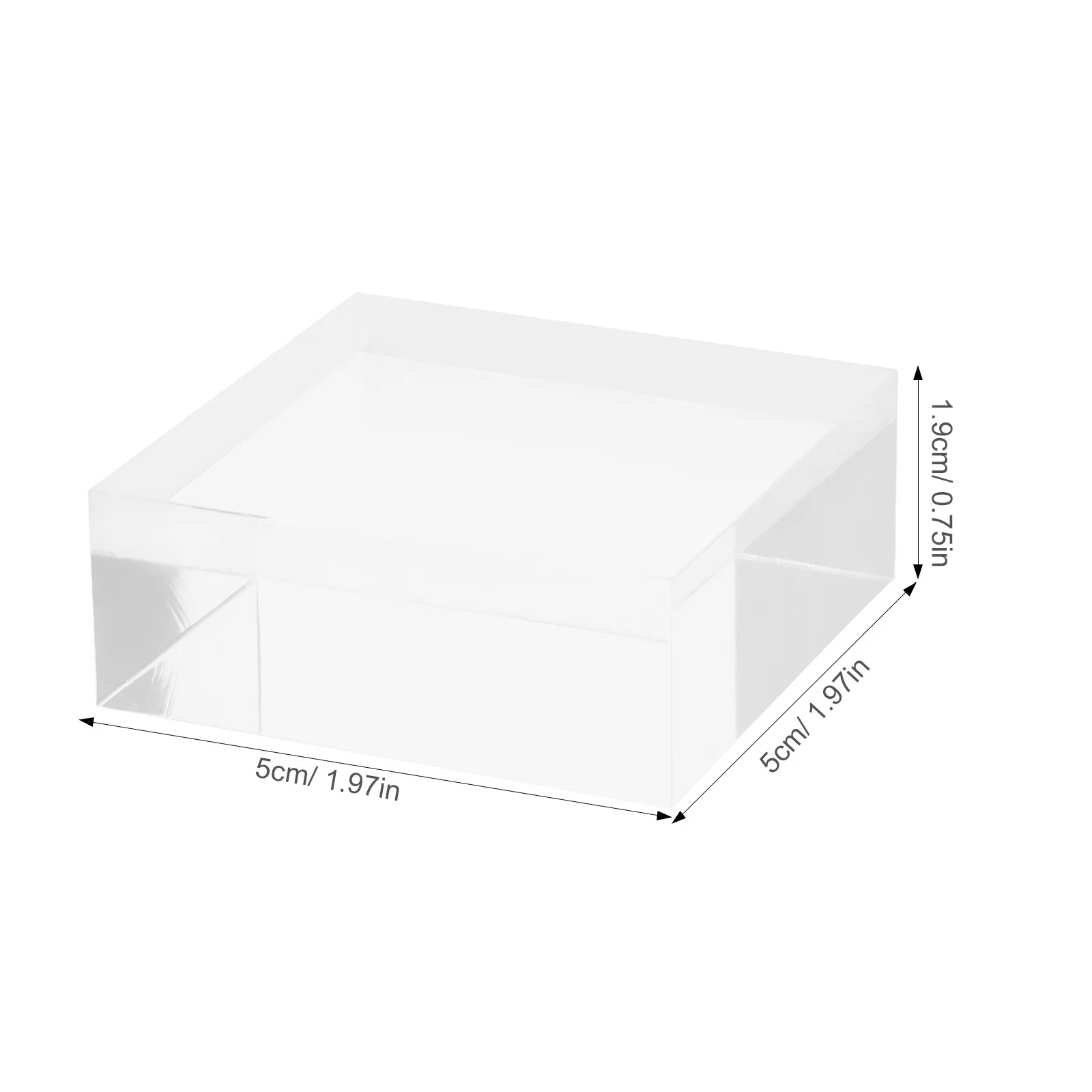5 قطعة كتلة عرض مربعة من الأكريليك قاعدة عرض مجوهرات شفافة لمنظم تخزين مستحضرات التجميل بالتجزئة المنزلية