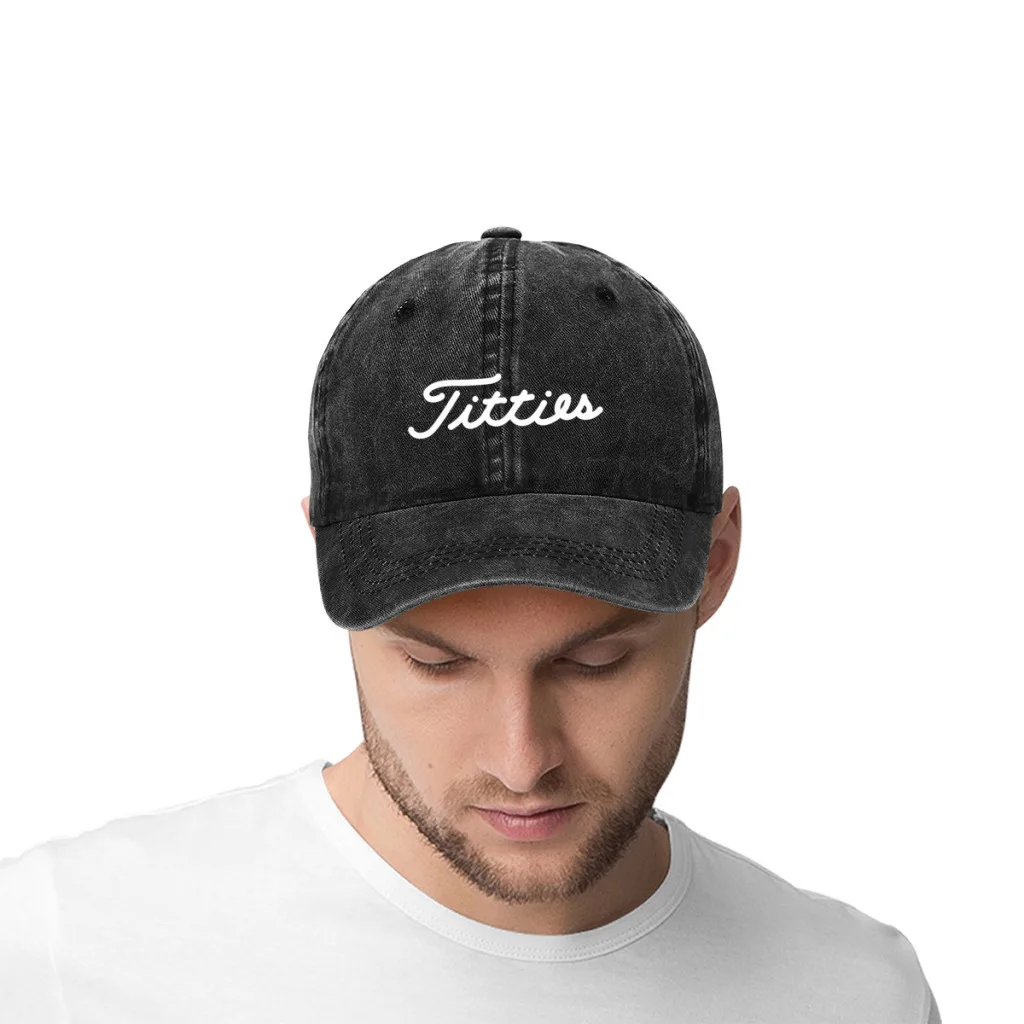 T-titties-gorra de béisbol lavada para hombre y mujer, gorro desgastado de estilo Unisex, para exteriores, todas las estaciones