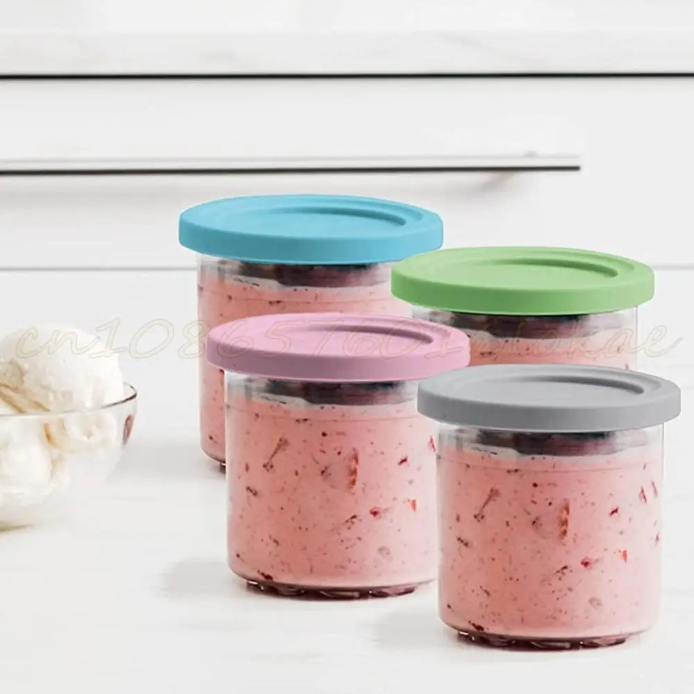 1/2/4PCS For Ninj NC299AM C300s Series Ice Cream Pints Cup with Lids 300ML Reusable Ice Cream Maker Storage Jar Containers