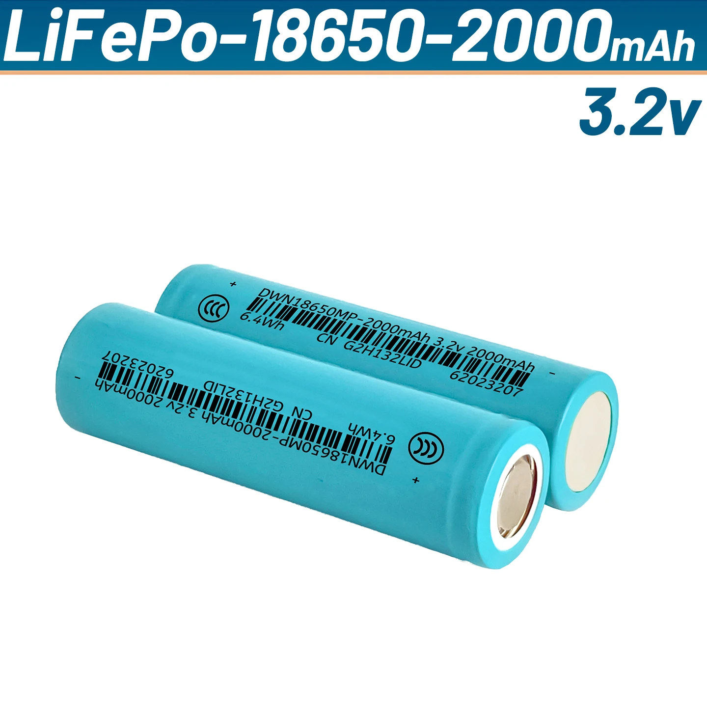 DEWENON 18650 2000mAh Batteries with Welding Tabs 100% Original 3.2V 18650 LiFePo4 Rechargeable Battery for Charge 2000 Cycle