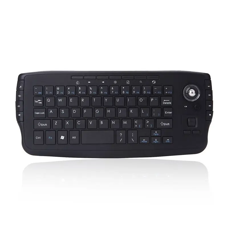 AY14 -2.4G Wireless Ergonomic Mini Keyboard Gaming Keyboard With 15 Multimedia Keys And Trackball