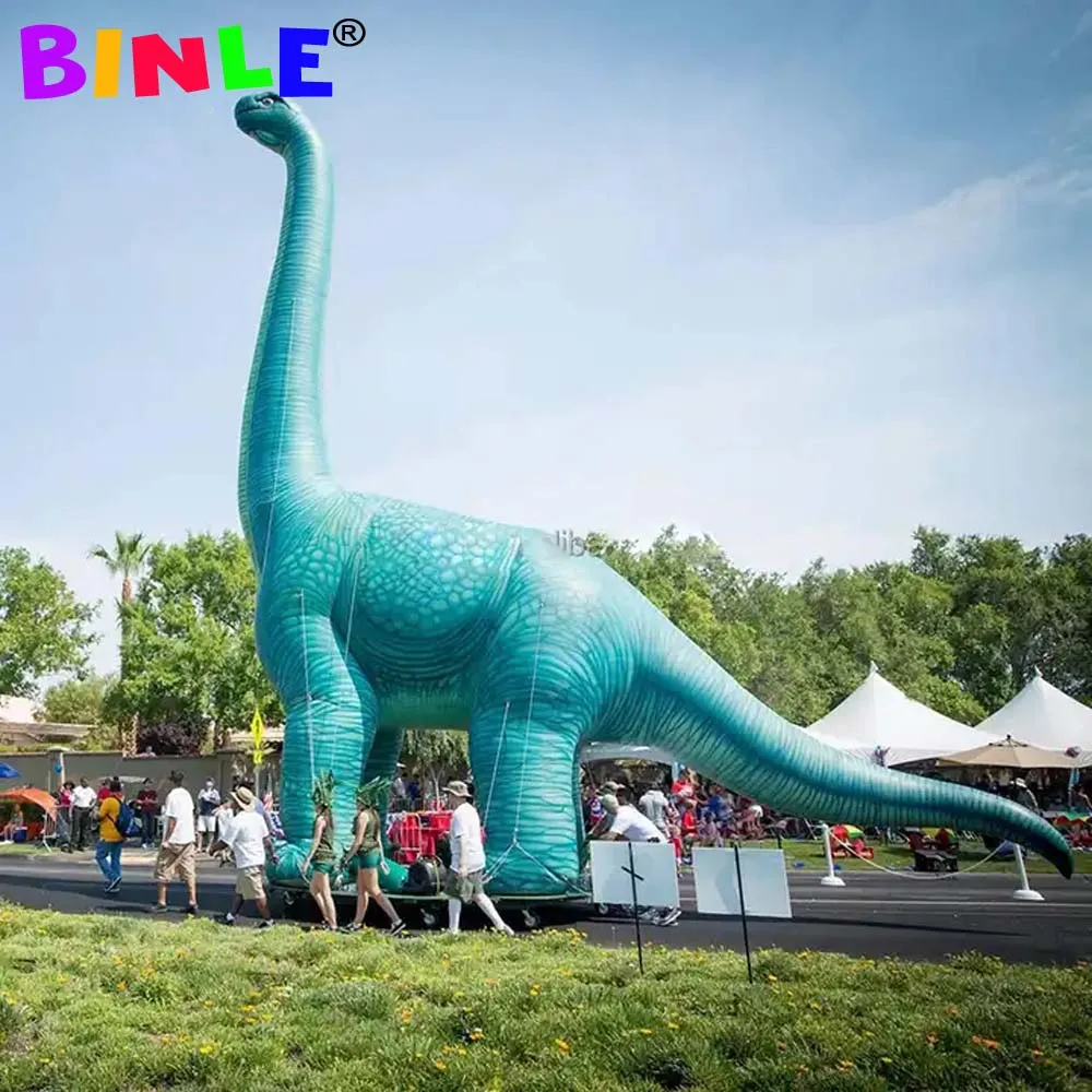 Tema del periodo giurassico Dinosauro gonfiabile gigante del brachiosauro da 8 m Air Blow Up Dinosauro più alto con collo lungo per gli pubblicitari all'aperto