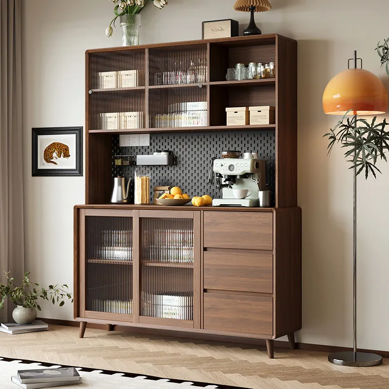 

Multi-functional Side Wine Cabinet Fashionable Design Walnut Locker Wine Cabinet Living Room Bar Furniture Juomakaappi XY50JG
