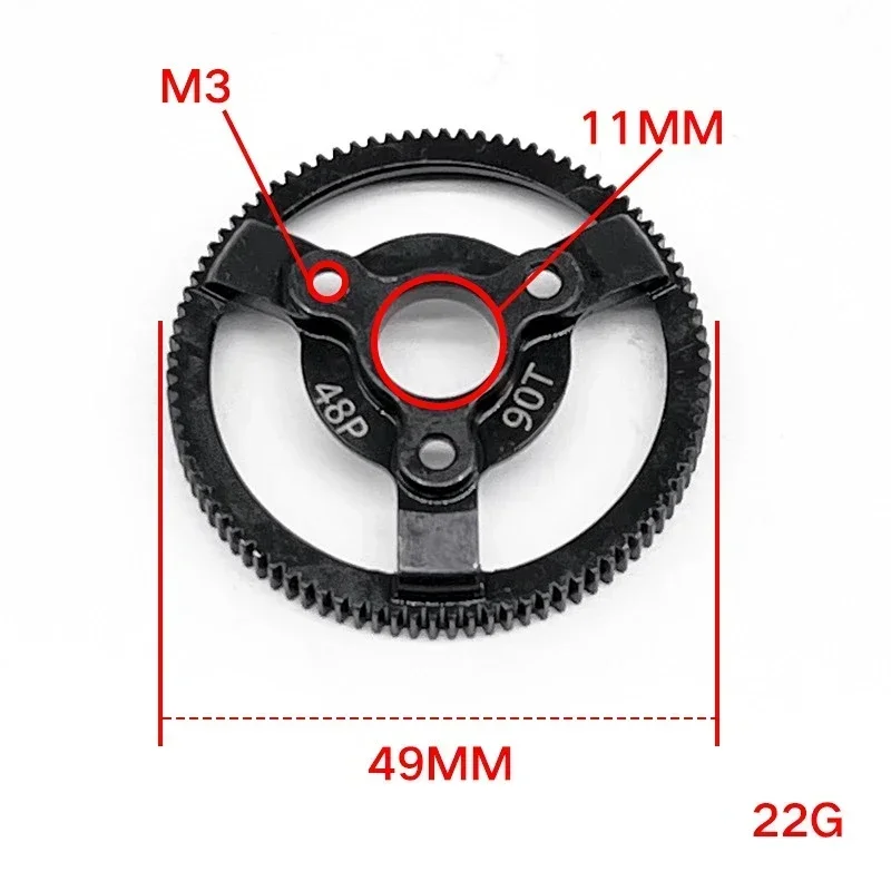 سحب الأسنان الصلب الكبير ، Tras Slash2WD ، 2WD LCG ، 48P ، 72 -76T ، 86T