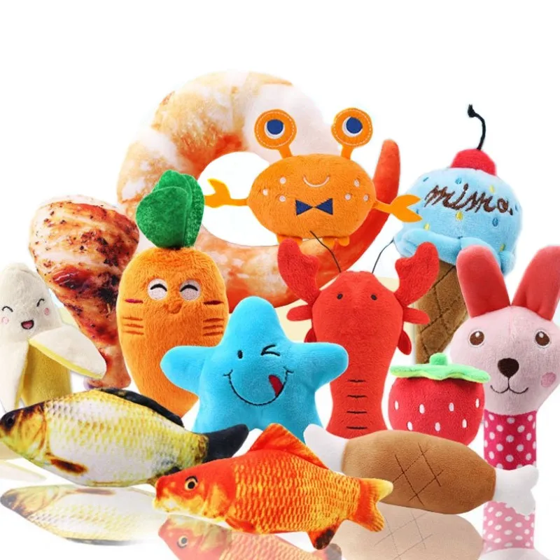 Dog Toys for Small Dogs Fleece Bone Chew Toys Puppy Plush Toys Squeaky Pet Cat Dog ProductsFrench Bulldog Chihuahua Accessories