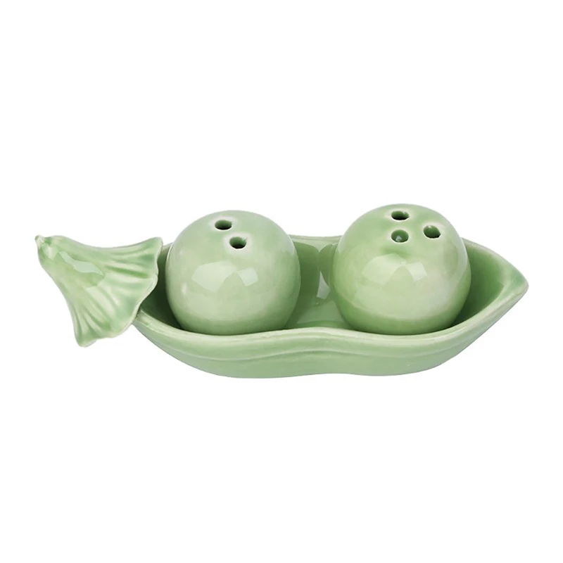 Seasoning Can Two Peas in Pod Ceramic Salt Pepper Shaker Wedding Party Gifts Set