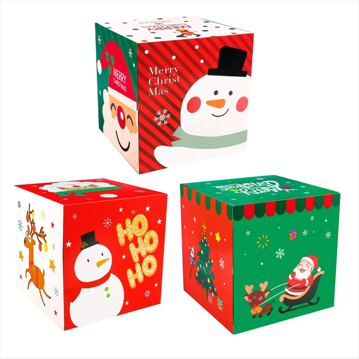 AA77 NEW  Christmas Candy Packaging Box Small //Santa Claus Candy Box 25cm/9.84in Holiday CandyBox with Lid Christmas