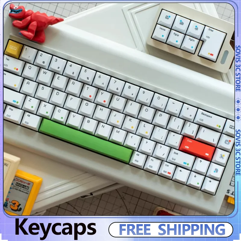 

Колпачки для клавиш с тематикой RainbowDot, колпачки для клавиш с вишневым профилем, 1,8 мм, сублимация из ПБТ, 147 ключей, изготовленные на заказ для Mad68/механических клавиатур Cps