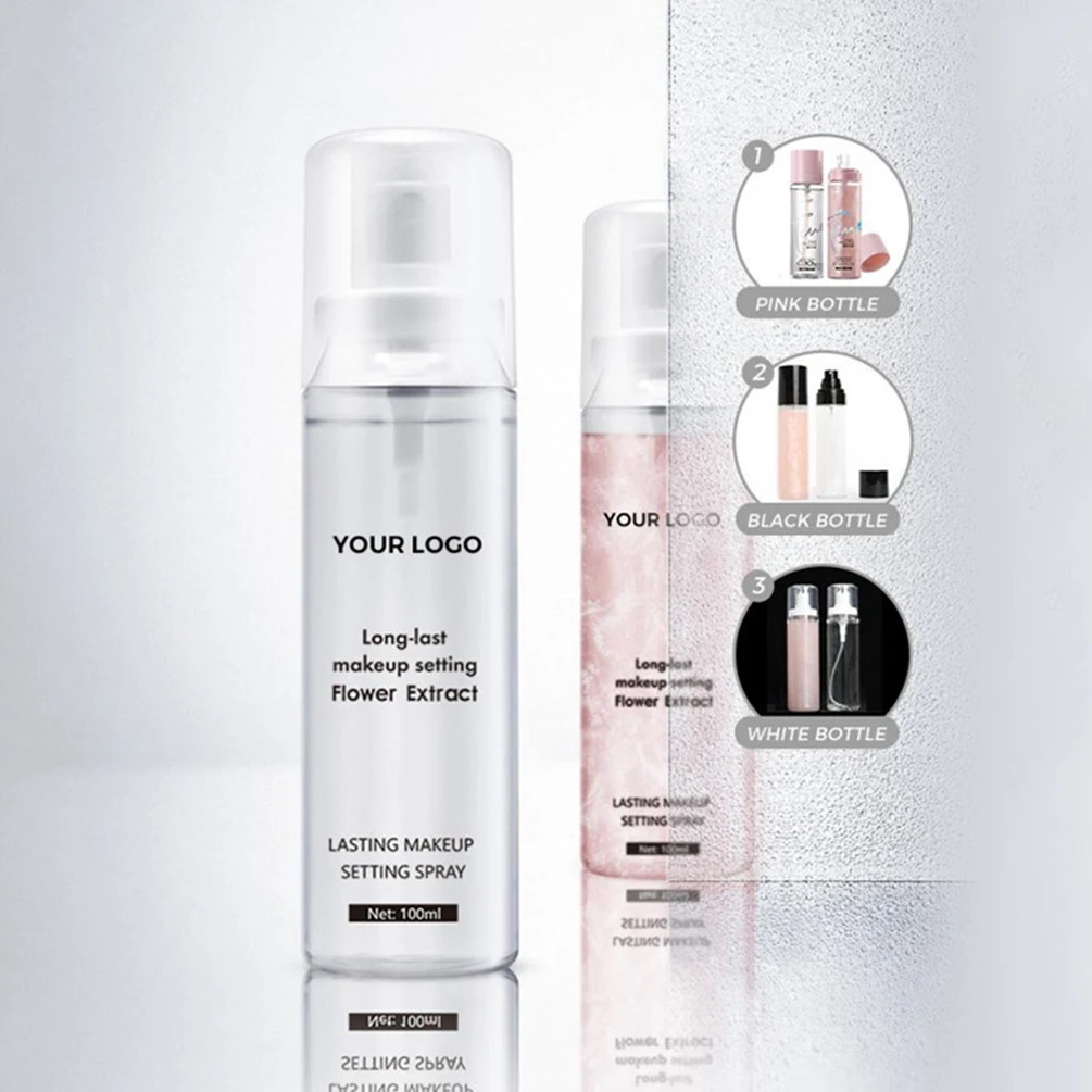 100ml Private Label Setting Spray Custom Logo Long-lasting Moisturizing Bulk Oil-control Moisture Matte Shimmer Makeup Vegan