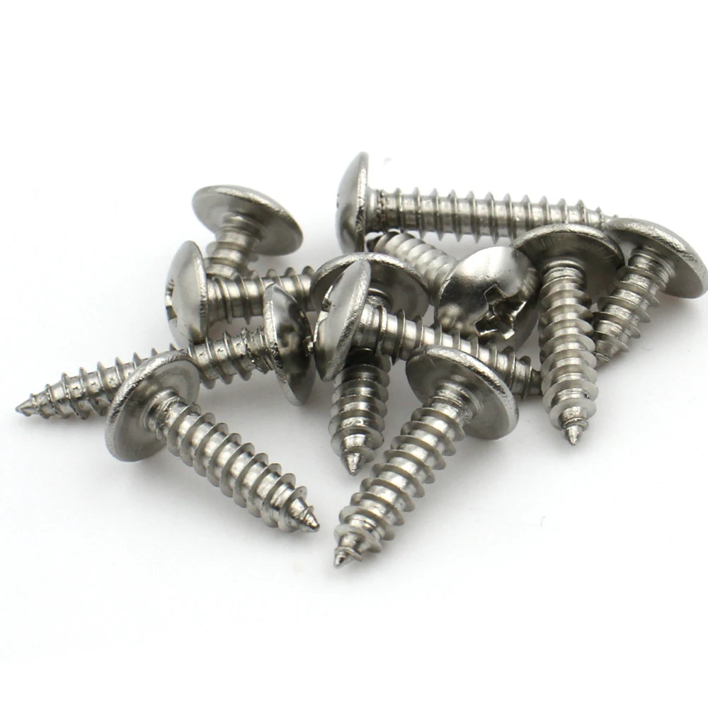 10/ 20/ 50pcs M3 M3.5 M4 M5 M6 CM Phillips Pan Head Wood Screw Cross Recessed Truss Head Self-tapping Screw 304 Stainless Steel