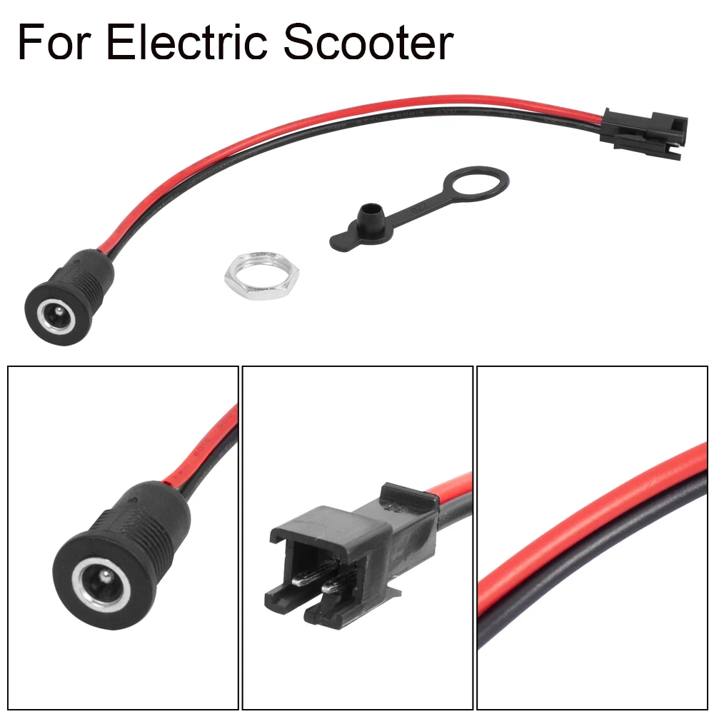 Battery DC Power Plug Connector for Electric Scooter Bicycle Waterproof Jack Connector 5.5 X 2.1 Mm Power Cable Wires Accessorie