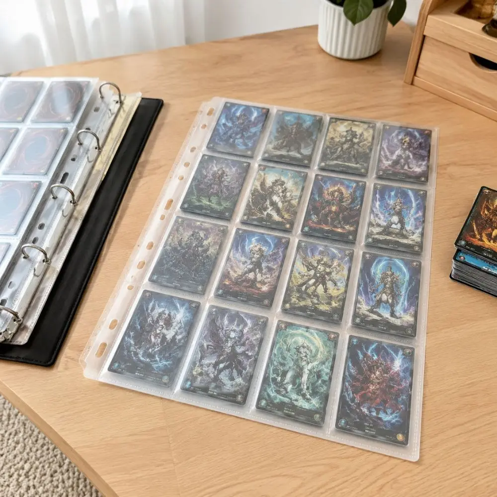 40/60pcs Loose-leaf 16 Grid Card Holder Pages Clear Plastic 9-Hole Sheets for Trading Cards Photos Collectibles Storage YMY - view 4