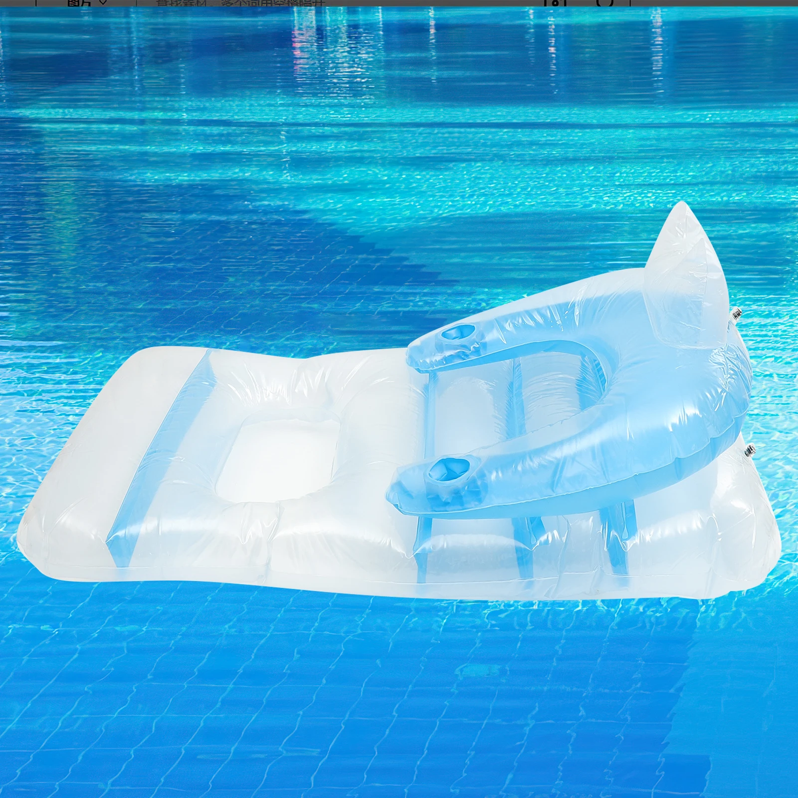 Lit flottant gonflable en PVC bleu, 1 pièce, léger, pour piscine, jouet, natation en plein air, tapis de lit amusant pour l'été