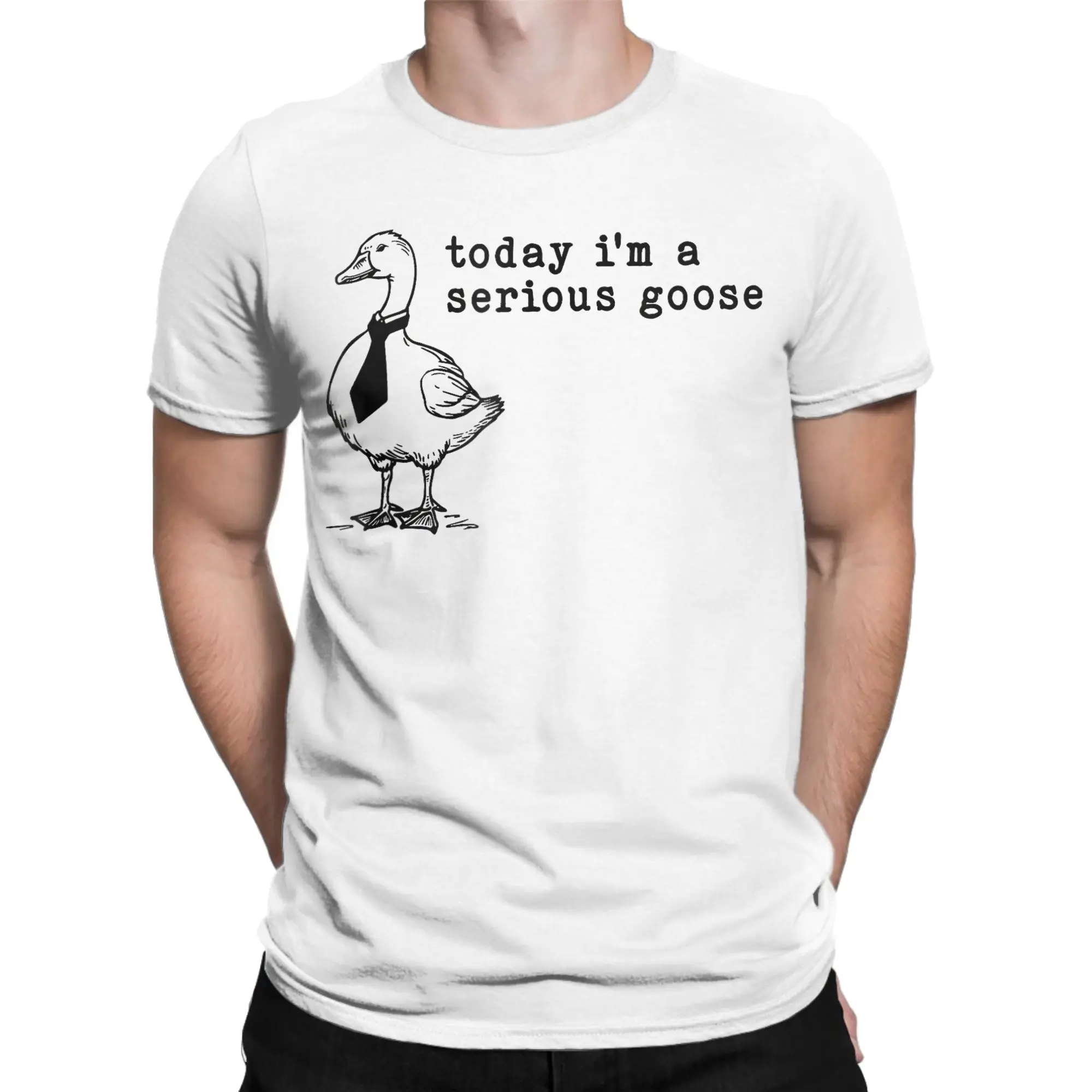 Harajuku T Shirt Summer Today I'm a serious Goose Trending T-Shirts  100% Cotton Tee Shirt for Adult Y2K Short Sleeve Top Tees